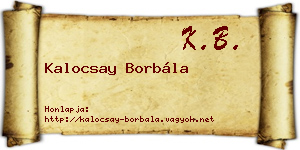 Kalocsay Borbála névjegykártya