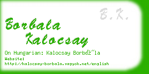 borbala kalocsay business card